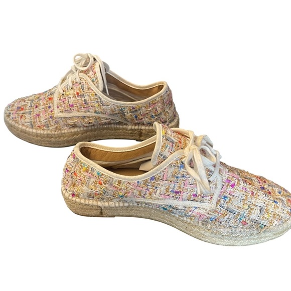 Anthropologie Lace-Up Tweed Espadrille Sneakers, Multicolor, Euro 41/ US 10 - Picture 7 of 9